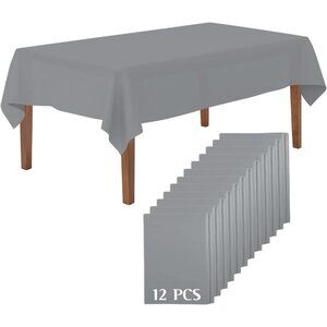 Mountclear 12-Pack Disposable Plastic Tablecloths 54" x 108" Rectangle Table Cov